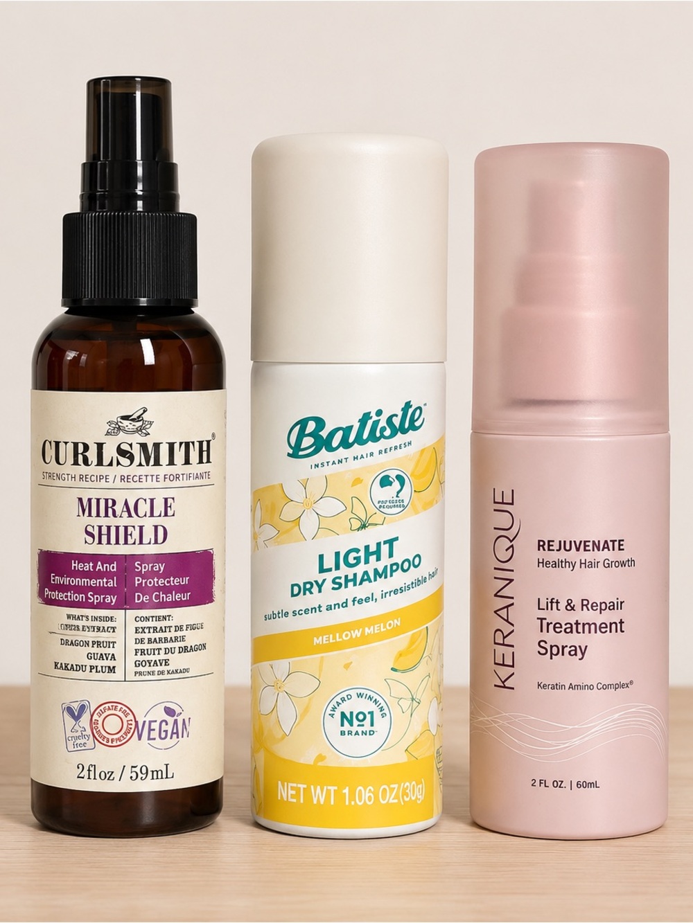 Hair Care Bundle Curlsmith Batiste Keranique Travel Size Unused